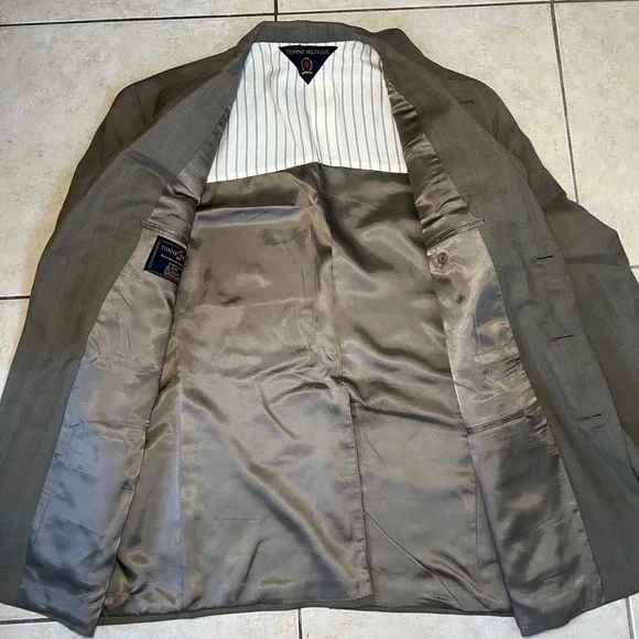VTG 90s Tommy Hilfiger Union Made Mens 42R Wool Blazer‎ Sport Coat USA Made Gray